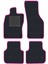 Honda Civic Euro Hatchback 2003-2005 -5 Kapı Makyaj Siyah Halı Pembe Kenar Deri Petek Topuk 2250 gr Paspas 1