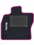Honda Civic Euro Hatchback 2003-2005 -5 Kapı Makyaj Siyah Halı Pembe Kenar Deri Petek Topuk 2250 gr Paspas 2