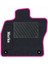 Honda Jazz 1 2002-2008 Siyah Halı Pembe Kenar Çapraz Çizgi Topuk 2250 gr Paspas 2