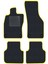 Honda Civic Ek 1996-2001 - Hatchback Siyah Halı Sarı Kenar Baklava Topuk 2250 gr Paspas 1