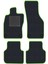 Honda Accord 1996-2002 Siyah Halı Yeşil Kenar Deri Petek Topuk 2250 gr Paspas 1