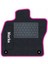 Renault Clio 3 2005-2011 Siyah Halı Pembe Kenar Petek Topuk 2250 gr Paspas 2
