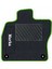 Honda Civic Euro Hatchback 2003-2005 -5 Kapı Makyajlı Siyah Halı Yeşil Kenar Çapraz Çizgi Topuk 2250 gr Paspas 2