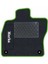 Honda Civic Euro Hatchback 2003-2005 -5 Kapı Makyaj Siyah Halı Yeşil Kenar Baklava Topuk 2250 gr Paspas 2