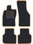 Honda Civic Ep3 2001-2005 -Hatchback - 3 Kapı -Typer Si Siyah Halı Turuncu Kenar Deri Petek Topuk 2250 gr Paspas 1