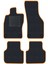 Honda Civic Ek 1996-2001 - Hatchback Siyah Halı Turuncu Kenar Çapraz Çizgi Topuk 2250 gr Paspas 1