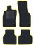 Honda Civic Eg 1991-1995 Hatchback Siyah Halı Sarı Kenar Elipsler Topuk 2250 gr Paspas 1
