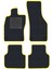 Honda Civic Fk-Fn 2006-2012 Hatchback Siyah Halı Sarı Kenar Deri Petek Topuk 2250 gr Paspas 1