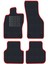 Renault Laguna 3 2007-2015 Siyah Halı Kırmızı Kenar Elipsler Topuk 2250 gr Paspas 1