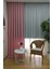 Pembe Düz Renk Pileli Soft Fon Perde, 1/2 Seyrek Pile, Tek Kanat 50 x 270 cm 1