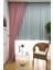 Pembe Düz Renk Pileli Soft Fon Perde, 1/2 Seyrek Pile, Tek Kanat 50 x 270 cm 2