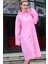 Su Geçirmez Eva Kumaş Şık Kıyafetüstü Unisex Yağmurluk Pembe 4