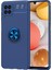 Samsung Galaxy M12 Kılıf Manyetik Kamera Korumalı Yüzüklü Standlı Yumuşak Silikon Ravel Mavi 1