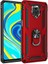 Xiaomi Redmi Note 9 Pro Kılıf Yüzüklü Standlı Panzer Tank Çift Katmanlı Vega Kırmızı 1