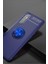 Oppo Reno 3 Pro Kılıf Manyetik Kamera Korumalı Yüzüklü Standlı Yumuşak Silikon Ravel Mavi 3