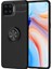 Oppo A73 Kılıf Manyetik Kamera Korumalı Yüzüklü Standlı Yumuşak Silikon Ravel Siyah 1