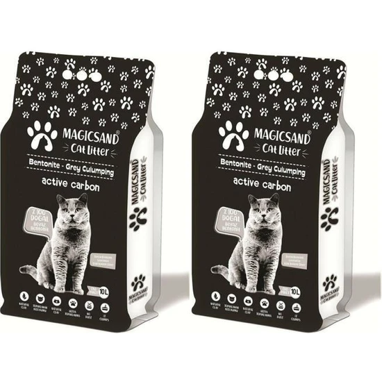 Magicsand Active Carbon Ince Tane Kedi Kumu 10 Lt 2 Adet