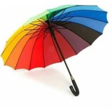 Hediye Center Gökkuşağı Şemsiye Rengarenk Şemsiye 16 Telli 16 Renkli Şemsiye