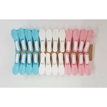 Pobi 24 Adet İz Yapmaz Renkli Çamaşır Mandalı 01