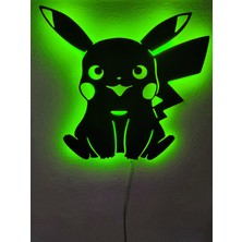 Dekoraven Pikachu LED Işıklı Ahşap Tablo