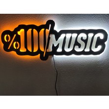 Dekoraven 100 Music LED Müzik LED Işıklı Ahşap Tablo