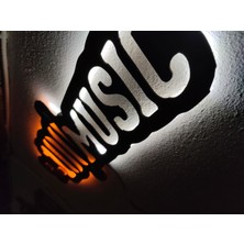 Dekoraven 100 Music LED Müzik LED Işıklı Ahşap Tablo