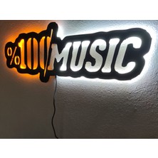 Dekoraven 100 Music LED Müzik LED Işıklı Ahşap Tablo
