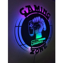 Dekoraven Gaming Zone Gamer LED Işıklı Ahşap Tablo