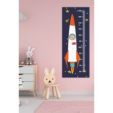Echo Home Çocuk Odası Uzay Roketi Temalı Boy Ölçme Cetveli Duvar Sticker