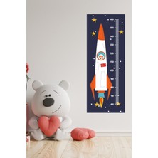 Echo Home Çocuk Odası Uzay Roketi Temalı Boy Ölçme Cetveli Duvar Sticker