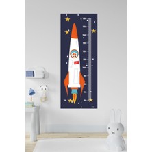 Echo Home Çocuk Odası Uzay Roketi Temalı Boy Ölçme Cetveli Duvar Sticker