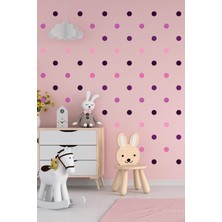 Echo Home Yuvarlak Duvar Desen Sticker 180 Adet Pembe Tonları Süs