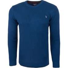 Ottomoda Erkek Mavi Bisiklet Yaka Kazak, OT-KZK-20013