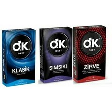 Okey Prezervatif Klasik 10 Lu + Sımsıkı 10 Lu + Zirve 10 Lu