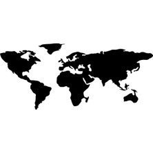 Luxhub Dünya Haritası Mdf Tablo Siyah