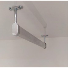FSM Alüminyum Dolap Içi Oval Askı Borusu + 2 Adet Tavan Askı Aparatı + Vidaları