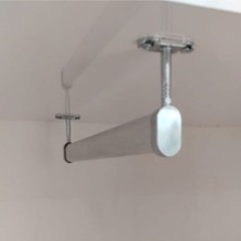 FSM Alüminyum Dolap Içi Oval Askı Borusu + 2 Adet Tavan Askı Aparatı + Vidaları