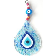 Mixperi Damla Modeli Duvar Dekoru Nazar Boncuklu Kesme Cam El Yapımı Duvar Süsü