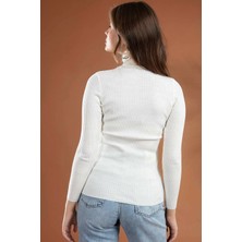 Pındık Butik Kadın Boğazlı Balıkçı Yaka Fitilli Triko KAZAK-888-032