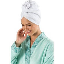 Proslim Mikrofiber Beyaz Saç Bonesi Havlu Saç Kurulama Bonesi Düğmeli