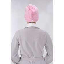 Proslim Havlu Saç Kurulama Bonesi - Düğmeli - Mikrofiber - Pembe