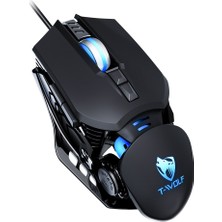 T-Wolf G530 Kablolu Oyun Mouse'u 7 Düğmeli 1200-6400 Ayarlanabilir Dpı (Yurt Dışından)