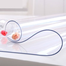 Ceren Muşamba Masa Örtüsü Şeffaf 1,5 mm En: 100 cm Kalın Pvc Masa Örtüsü Koruyucu
