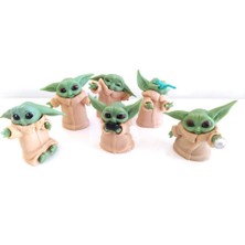 Hd Marketim 6 Lı Star Wars 3D Baby Yoda Mini Figür Seti Oyuncak 6cm