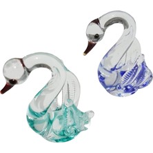 Ebru'sss Dekoratif El Yapımı (Handmade) Cam Ikili Takım Mini Kuğu Biblo