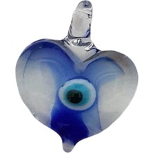 Ebru'sss El Yapımı (Handmade) Cam Murano Kalp (Nazar Boncuk) Kolye Ucu