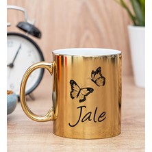 Hediye Dükkanı Kişiye Özel Kelebekler Uçuyor İsimli Gold Kupa Bardak