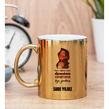 Hediye Dükkanı Kişiye Özel Kudurtayım Diye Tasarım Esprili Gold Kupa Bardak