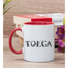 Hediye Dükkanı Kişiye Özel Çiçekli Harf Tasarım Isim Yazılı Kırmızı Kupa Bardak