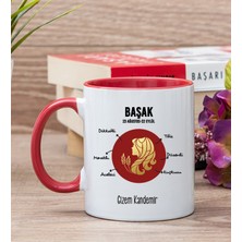 Hediye Dükkanı Kişiye Özel Başak Burcuna Hediye Kırmızı Kupa Bardak